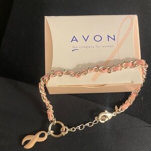 Avon Gold and Pink Charm Bracelet